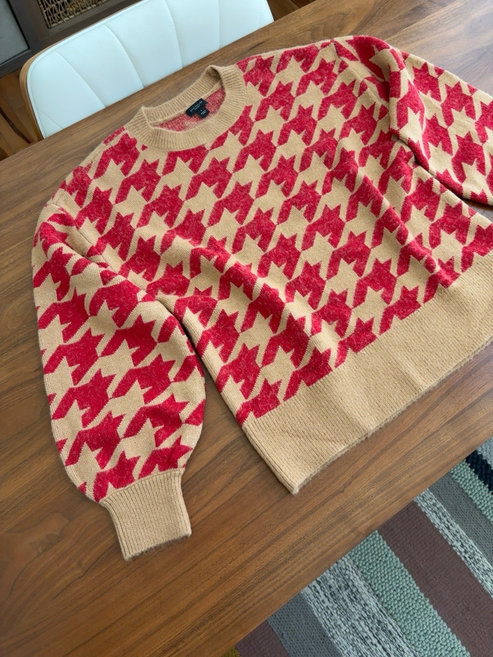 Ann Taylor Houndstooth Sweater Full Sleeve Size Small - Picture 2 of 8